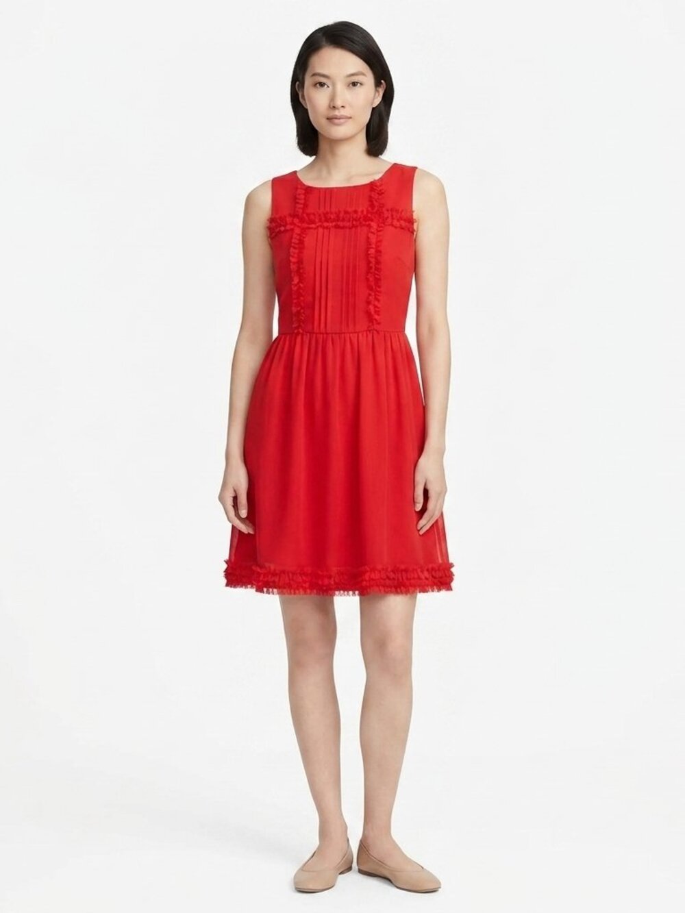 Jacob Sleeveless Red Mini Ruffle Chiffon Party/Cocktail Dress NEW- Sz. Sm